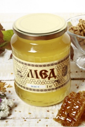 Мед акація 1кг(720мл)